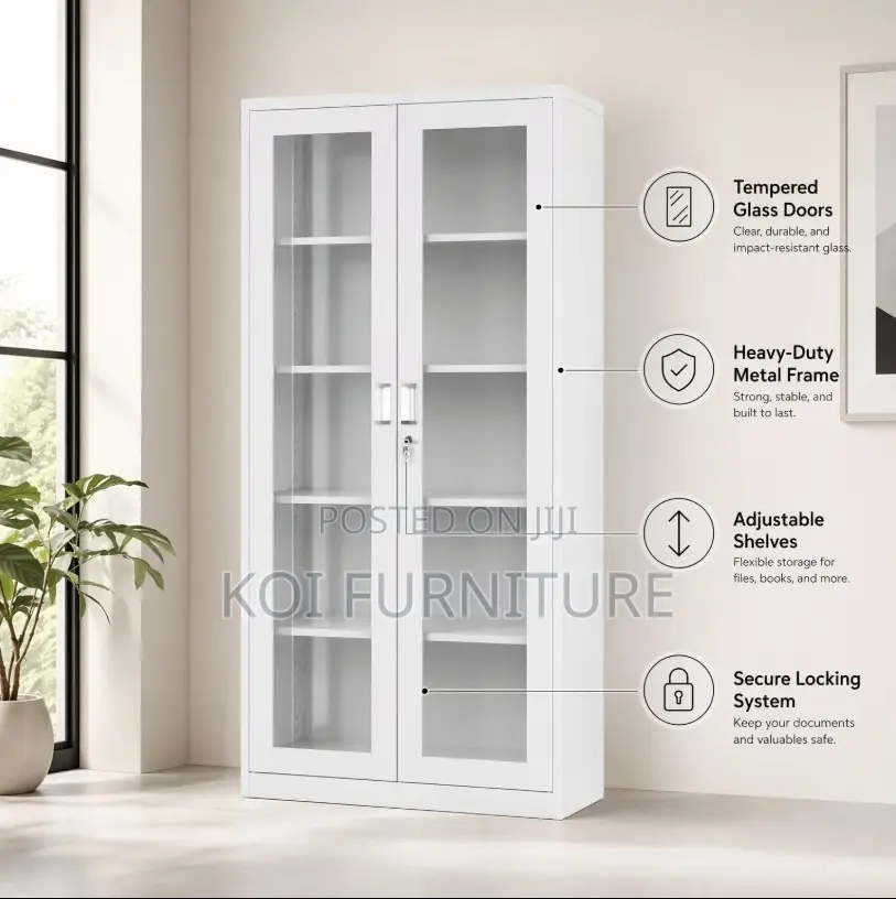 Office Cabinet; Two Doors Steel Adjustable Pannels Cabinet
