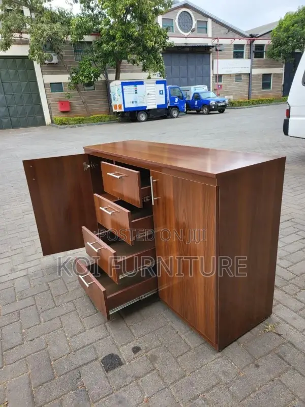 Office Cabinet; Brown Modern Class Office Storage Credenza
