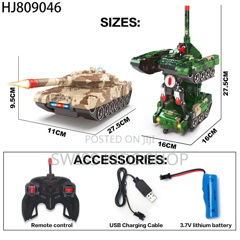 Transformer Remote Controlled Robot Army Tank