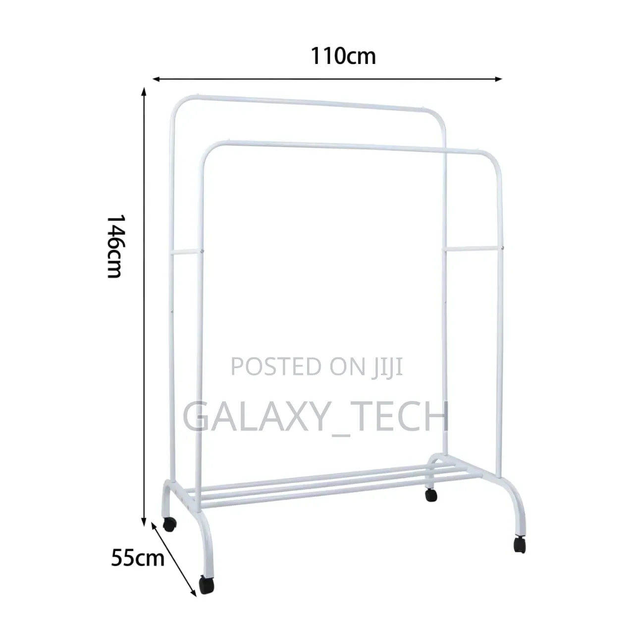 Double Pole Cloth/Shoe Rack With Wheels