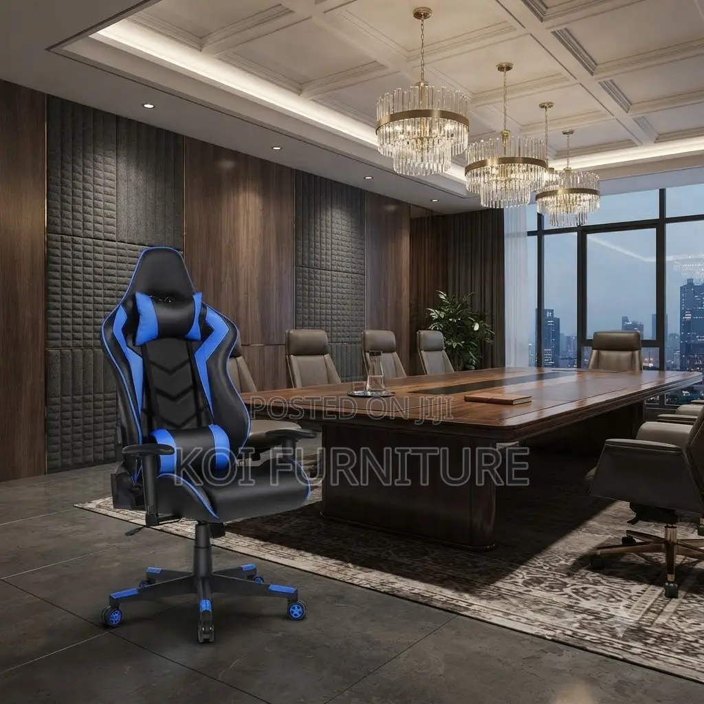 Office Chairs; Blue Gamers Studio Leather Chairs