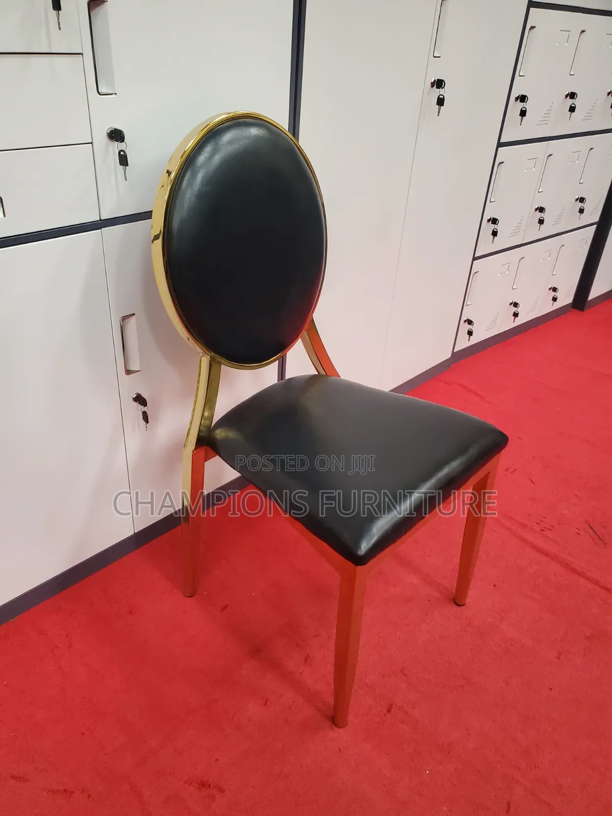 Oval Back Black Gold Dining/Event Chair