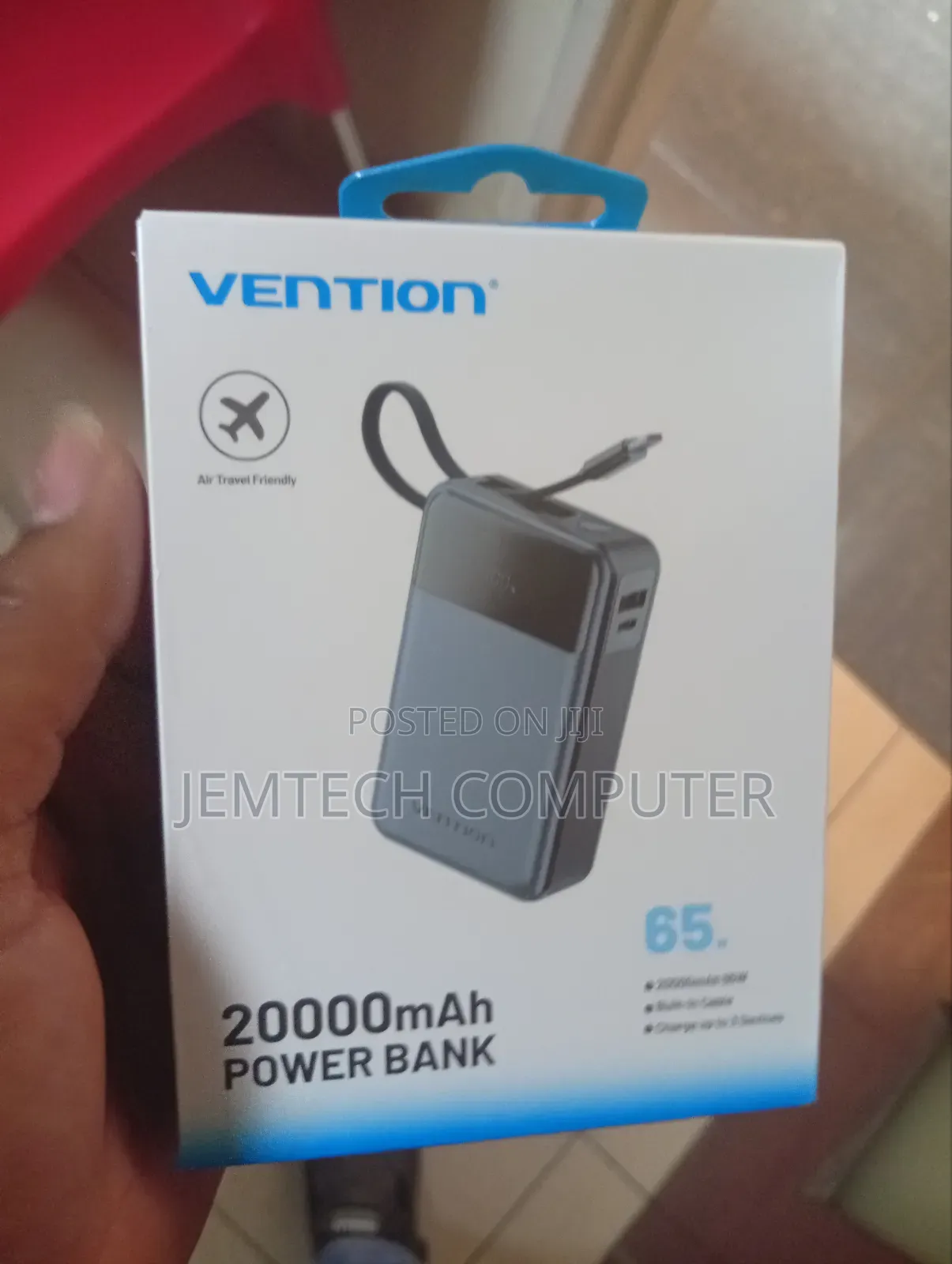 Vention 20000mAh Power Bank (USB-C + USB-C/USB-A) USB-C Cable 65W