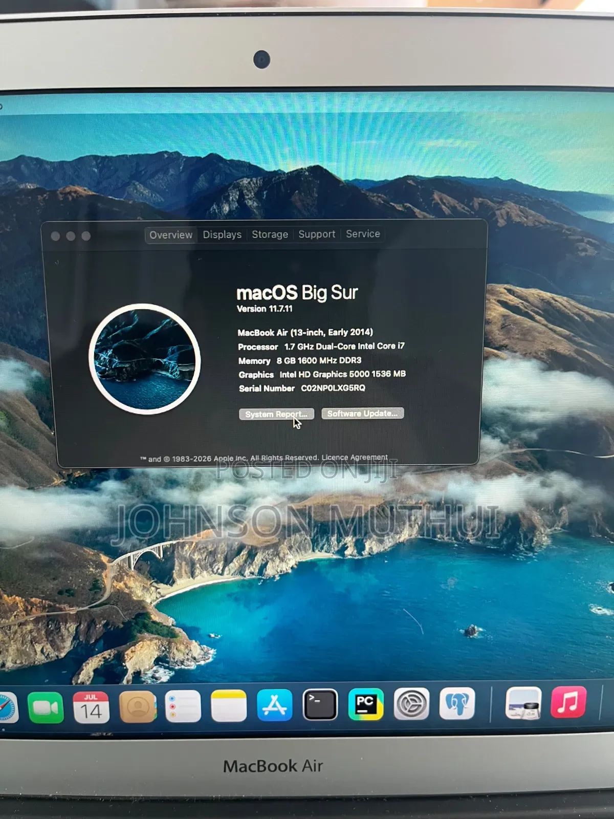Laptop Apple MacBook 2014 8GB Intel Pentium SSD 512GB