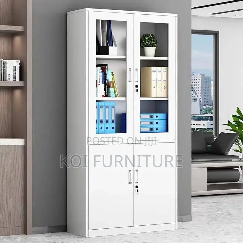 Office Cabinet : White 2-Door Metallic Office Filing Cabinet