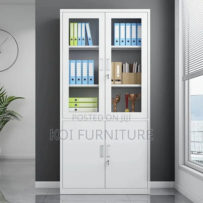 Office Cabinet : White 2-Door Metallic Office Filing Cabinet