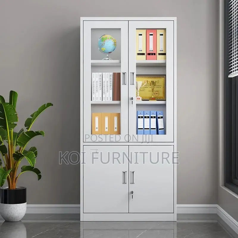Office Cabinet : White 2-Door Metallic Office Filing Cabinet