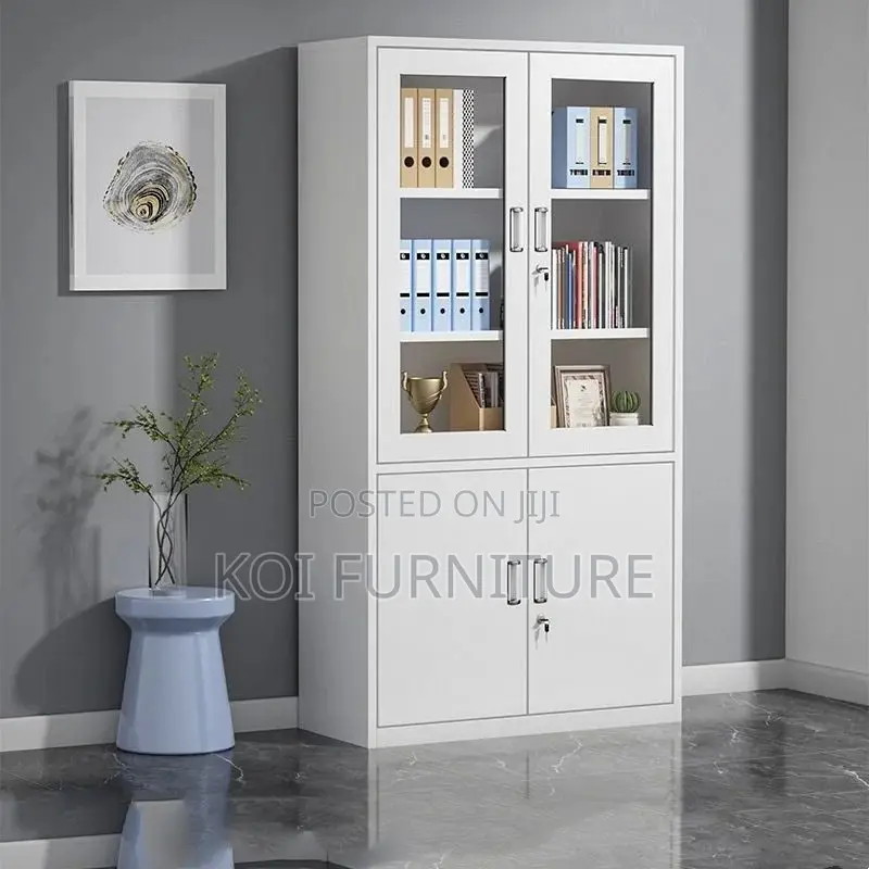 Office Cabinet : White 2-Door Metallic Office Filing Cabinet