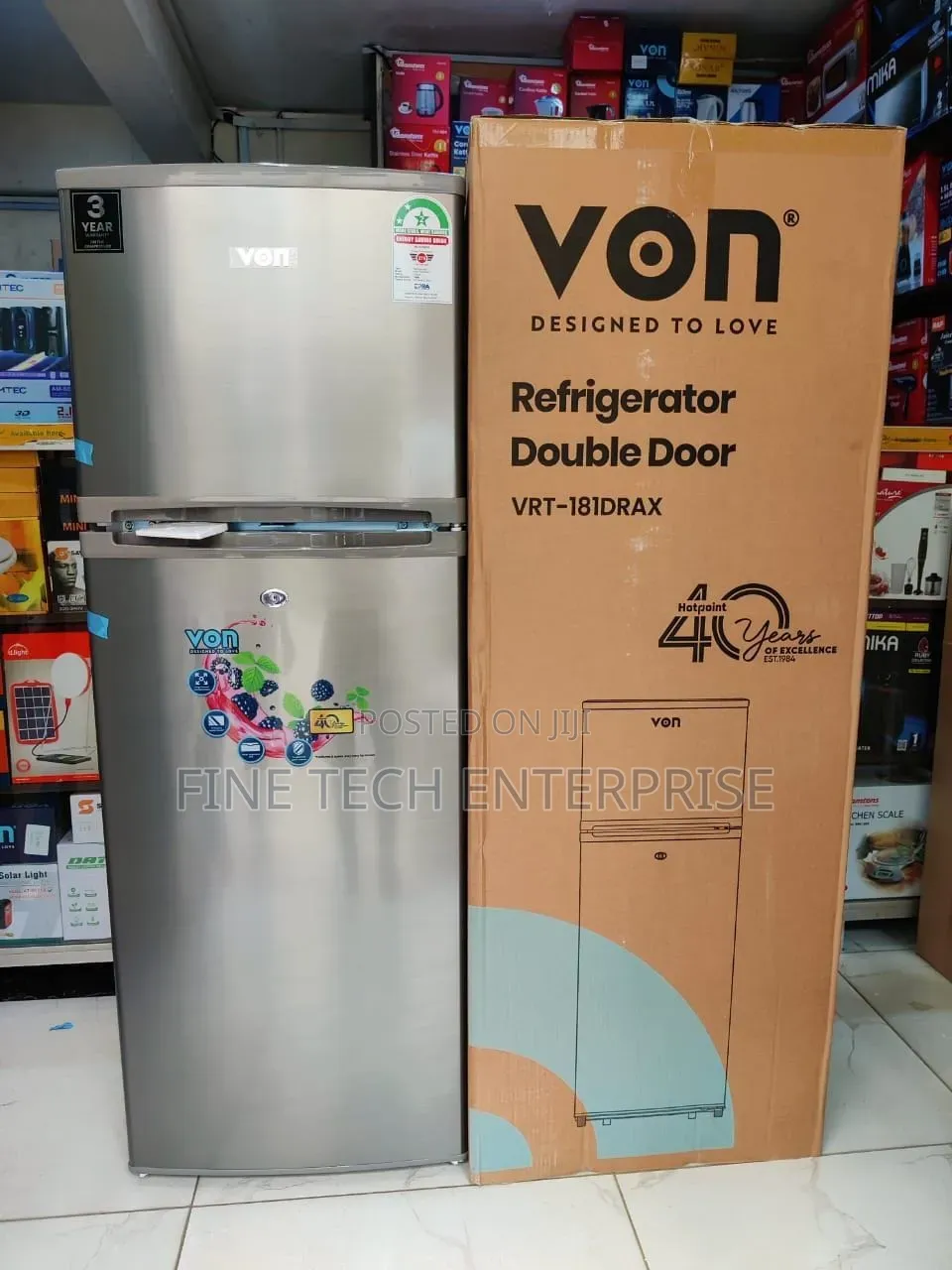 Von Double Door Fridge 181Litres Direct Cool .