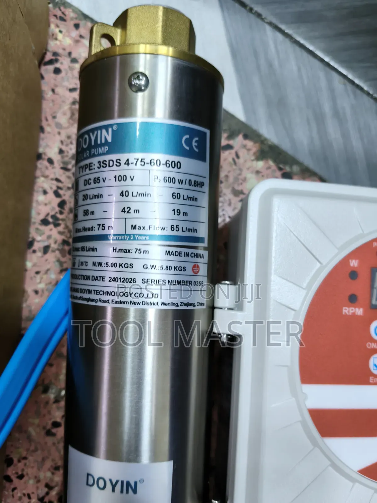 75m Doyin Solar Water Pump/72v 600watts High Quality Water Pump