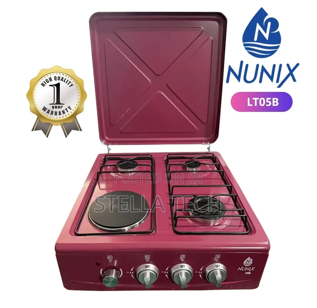 New Model Nunix Table Top Cooker 3 Gas + 1 Electric Burner Stove