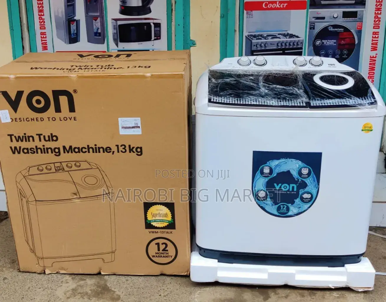 *Von 13Kg Washing Machine, Twin Tub VAl30