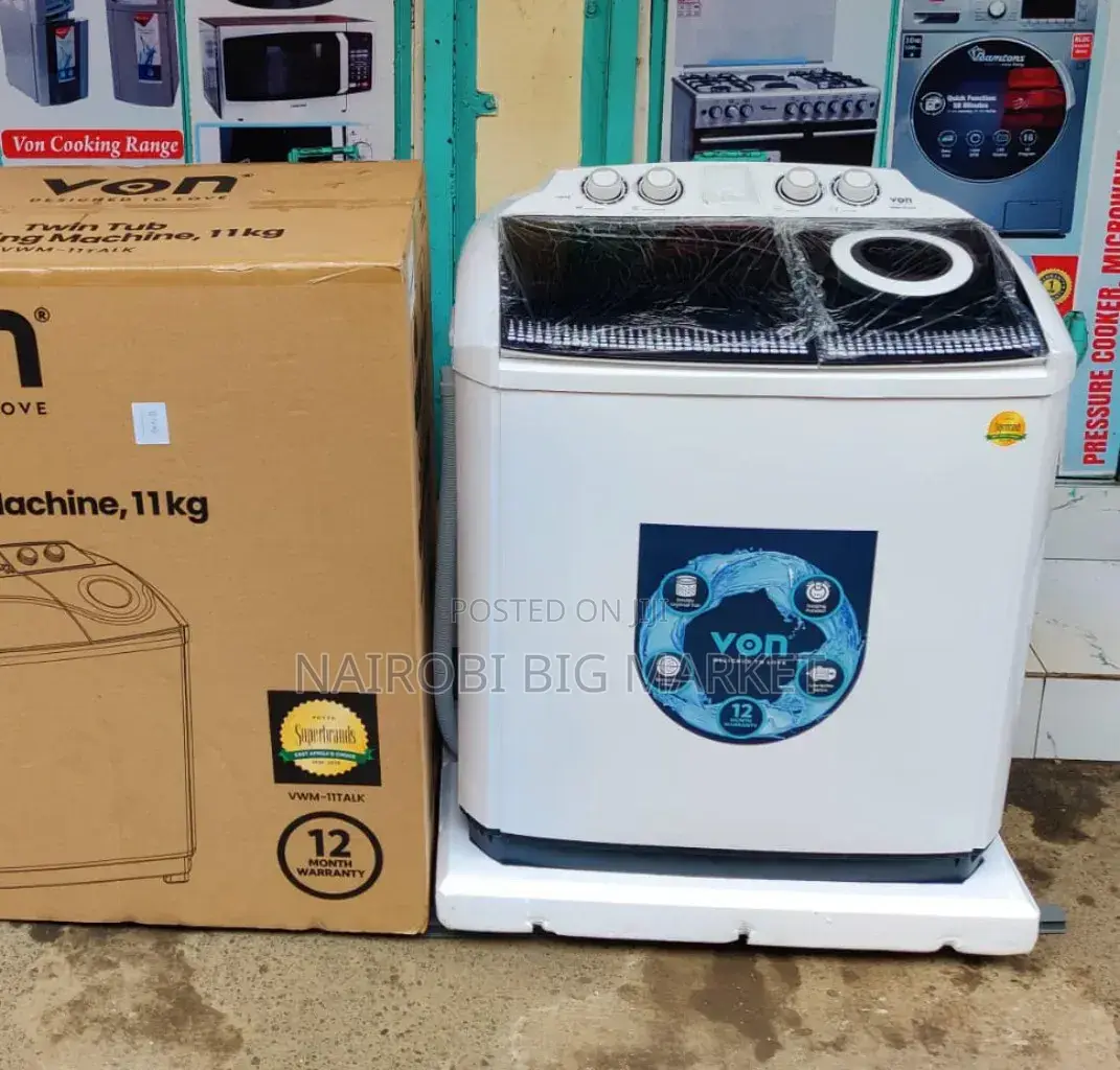 Restocked *Von 11Kg Washing Machine, Twin Tub