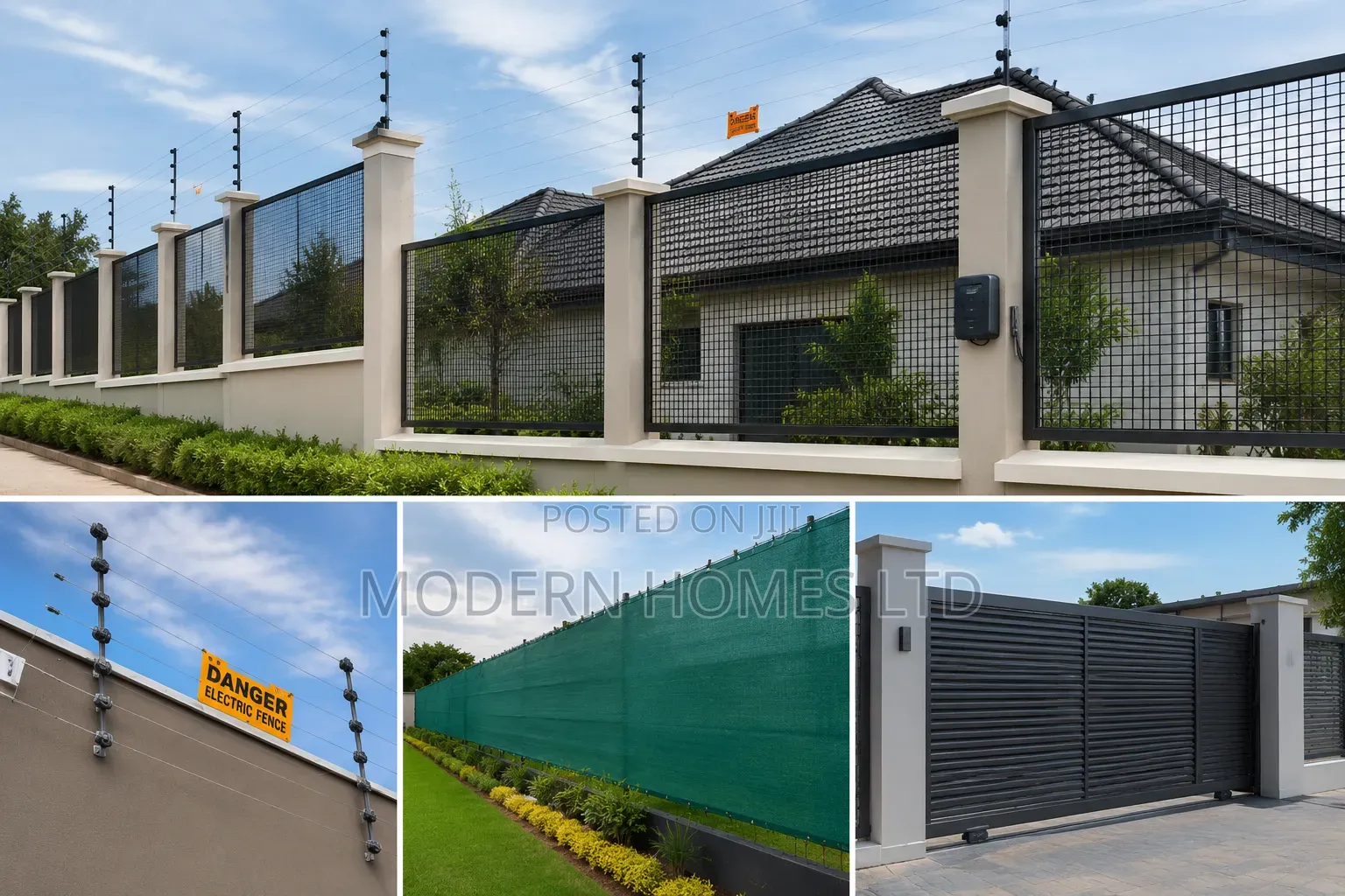 Clear View Fence + Electric Fence + Privacy Shade + Gate Installation