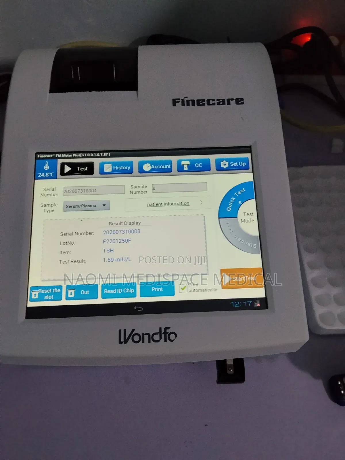 Fluorescence Compact Wondfo Immunoassay Machine Finecare FS-113