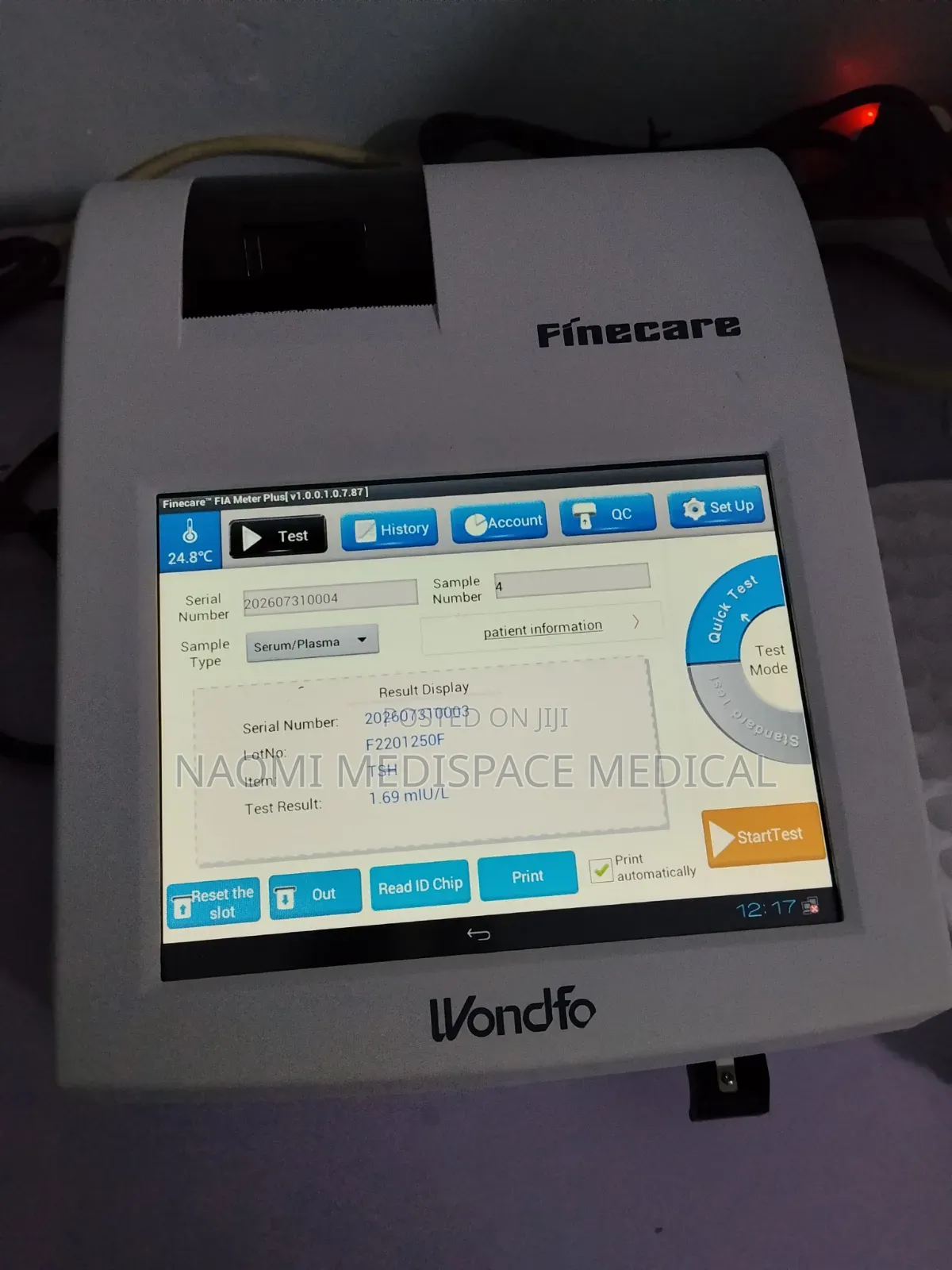 Fluorescence Compact Wondfo Immunoassay Machine Finecare FS-113