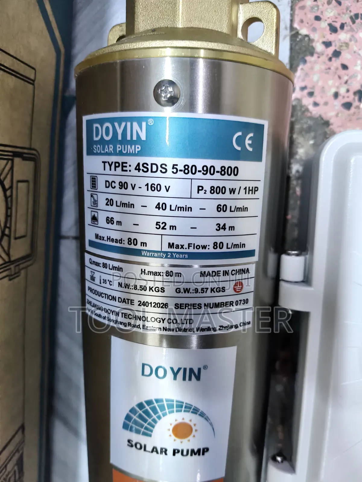80m Solar Water Pump/96v Brushless Solar Water Pump