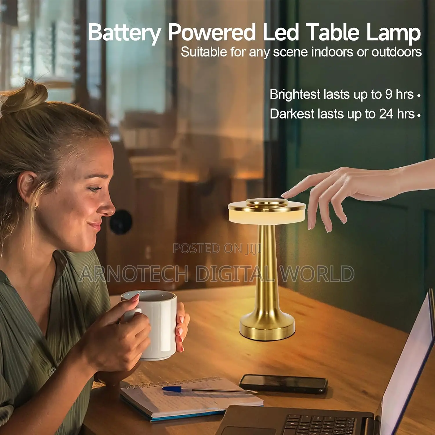 USB Rechargeable LED Table Lamp With in-Built Battery Sensor Control