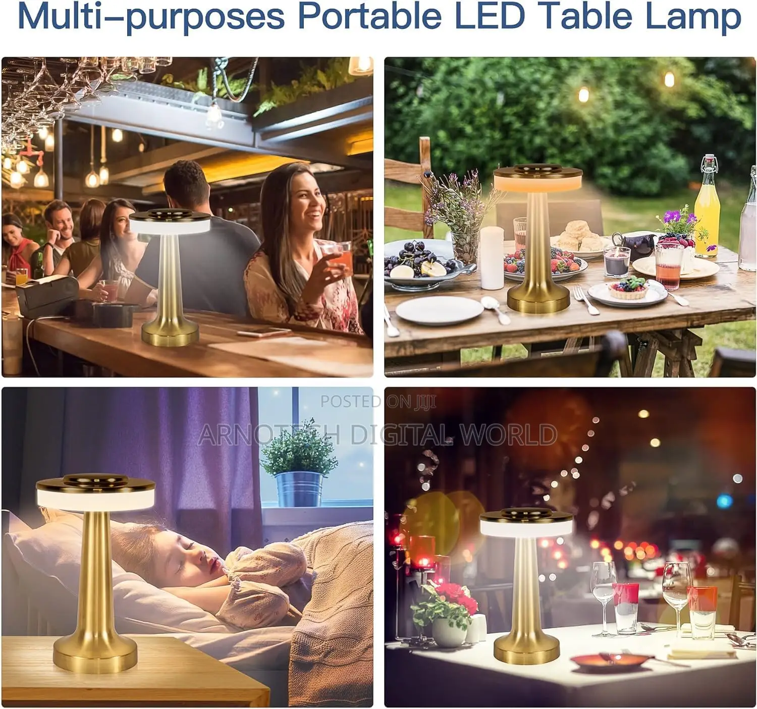 USB Rechargeable LED Table Lamp With in-Built Battery Sensor Control