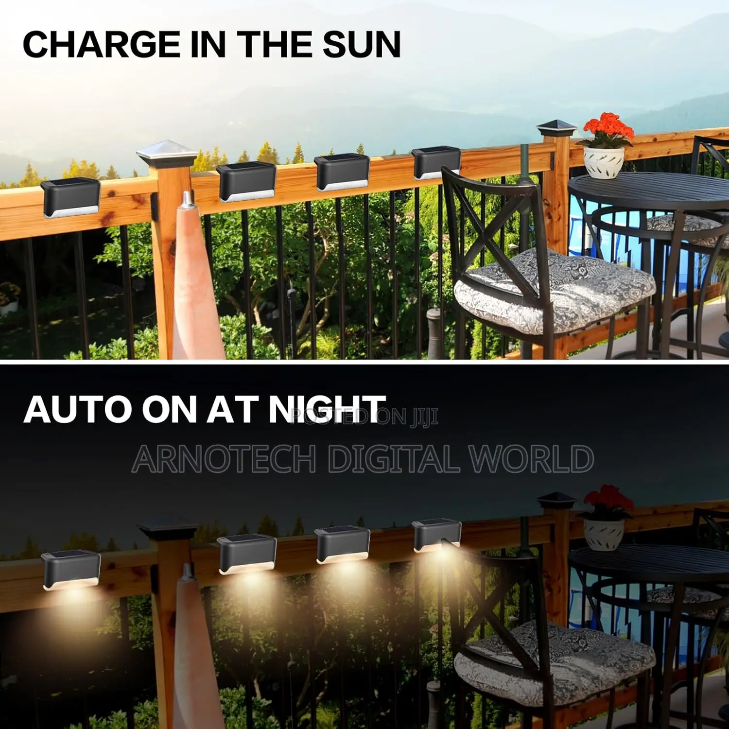Waterproof LED 8pcs SolarLights for Outdoor Stairs Fence,Pathway