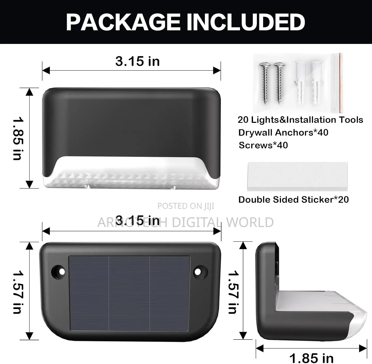 Waterproof LED 8pcs SolarLights for Outdoor Stairs Fence,Pathway