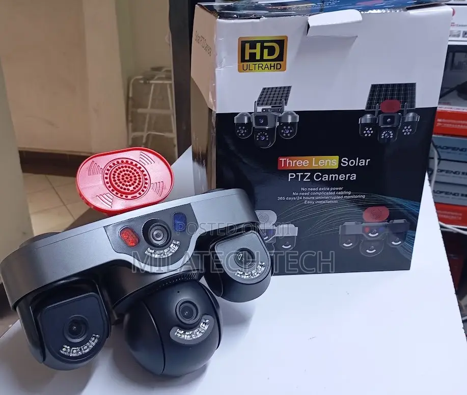 4G Solar PTZ Camera Triple Lens Full Color Night Vision