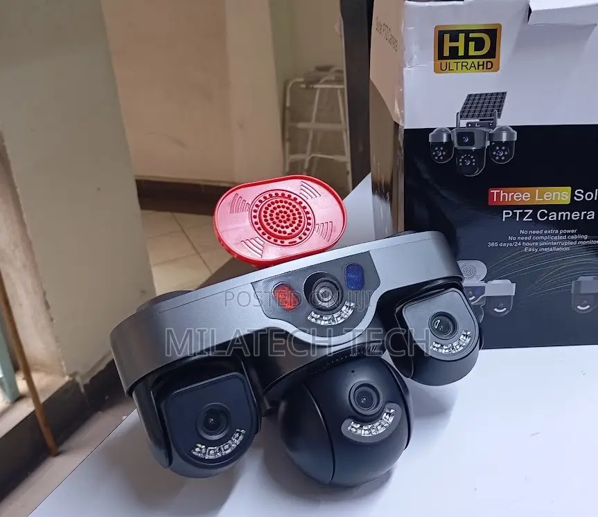 360° Triple Lens Solar CCTV Camera 4G Remote Viewing
