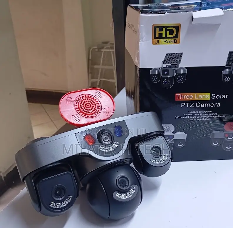 Triple Lens PTZ Solar Camera 4G Wireless CCTV Security