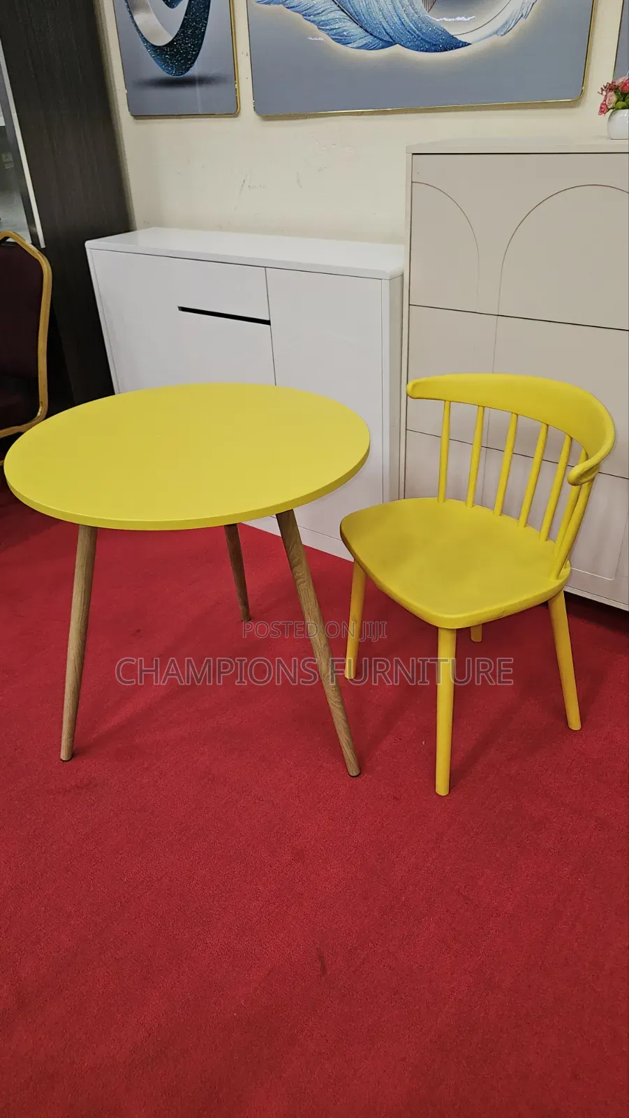 Yellow Spindle Back Chair