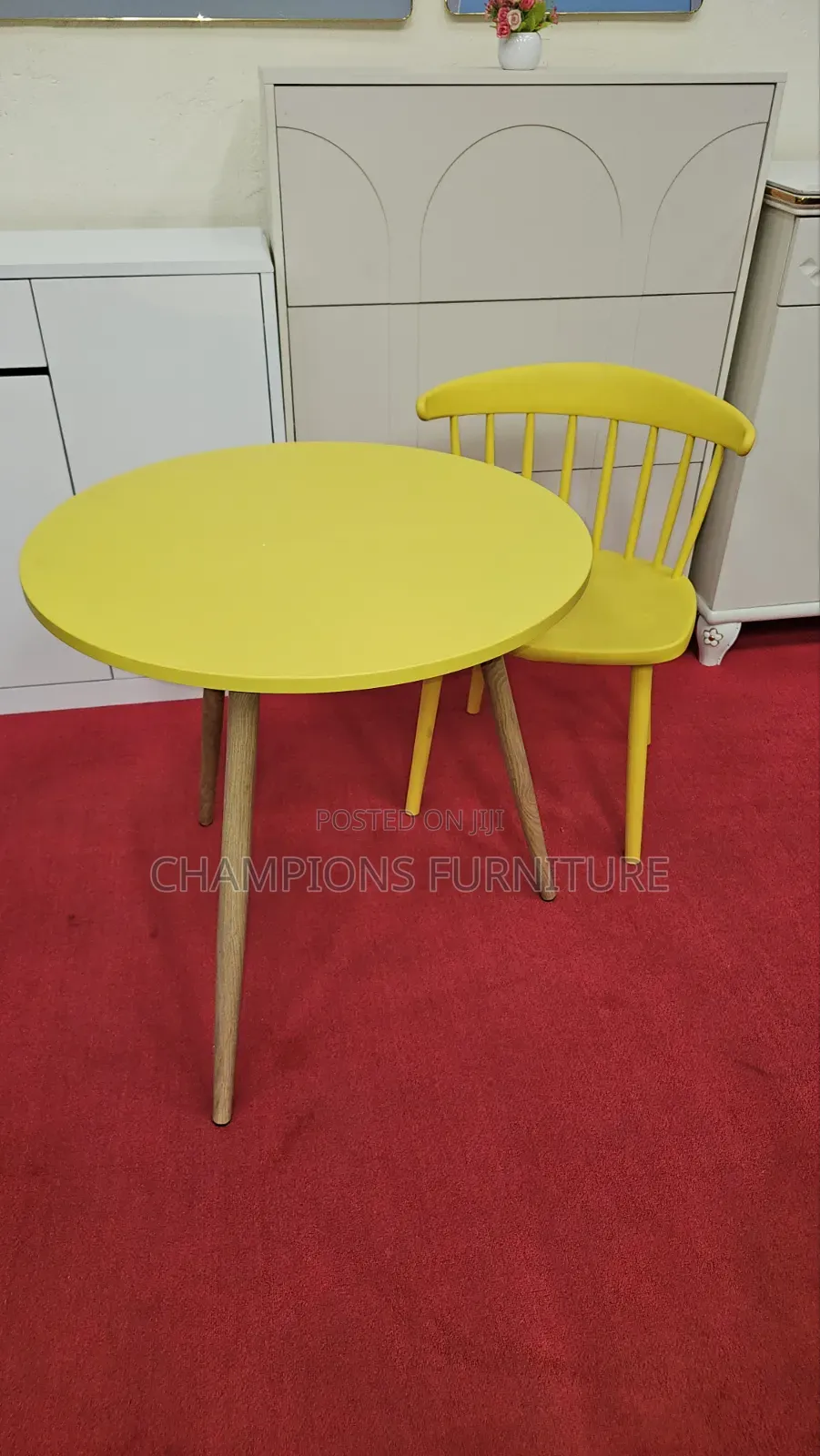 Yellow Spindle Back Chair