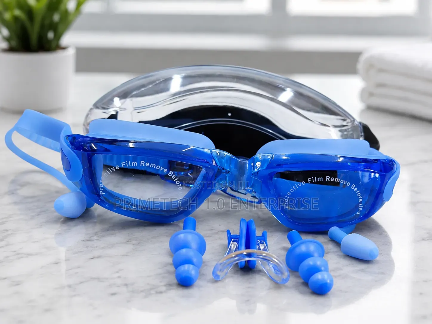 Antifog UV Protection With Ear and Nose Plug Swimming Goggles