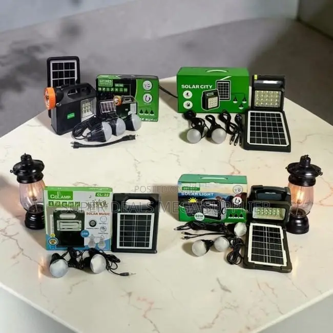 Sustainable Portable Home Solar Lighting System Kits With Led Bulbs