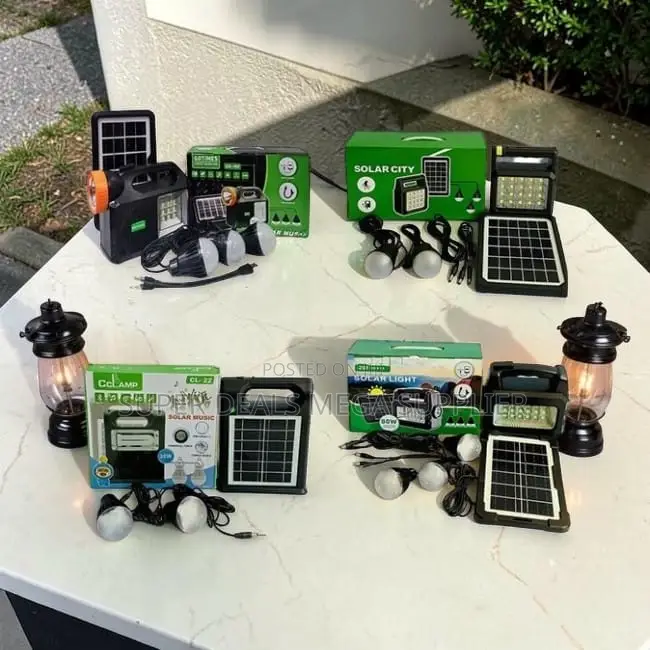 Sustainable Portable Home Solar Lighting System Kits With Led Bulbs