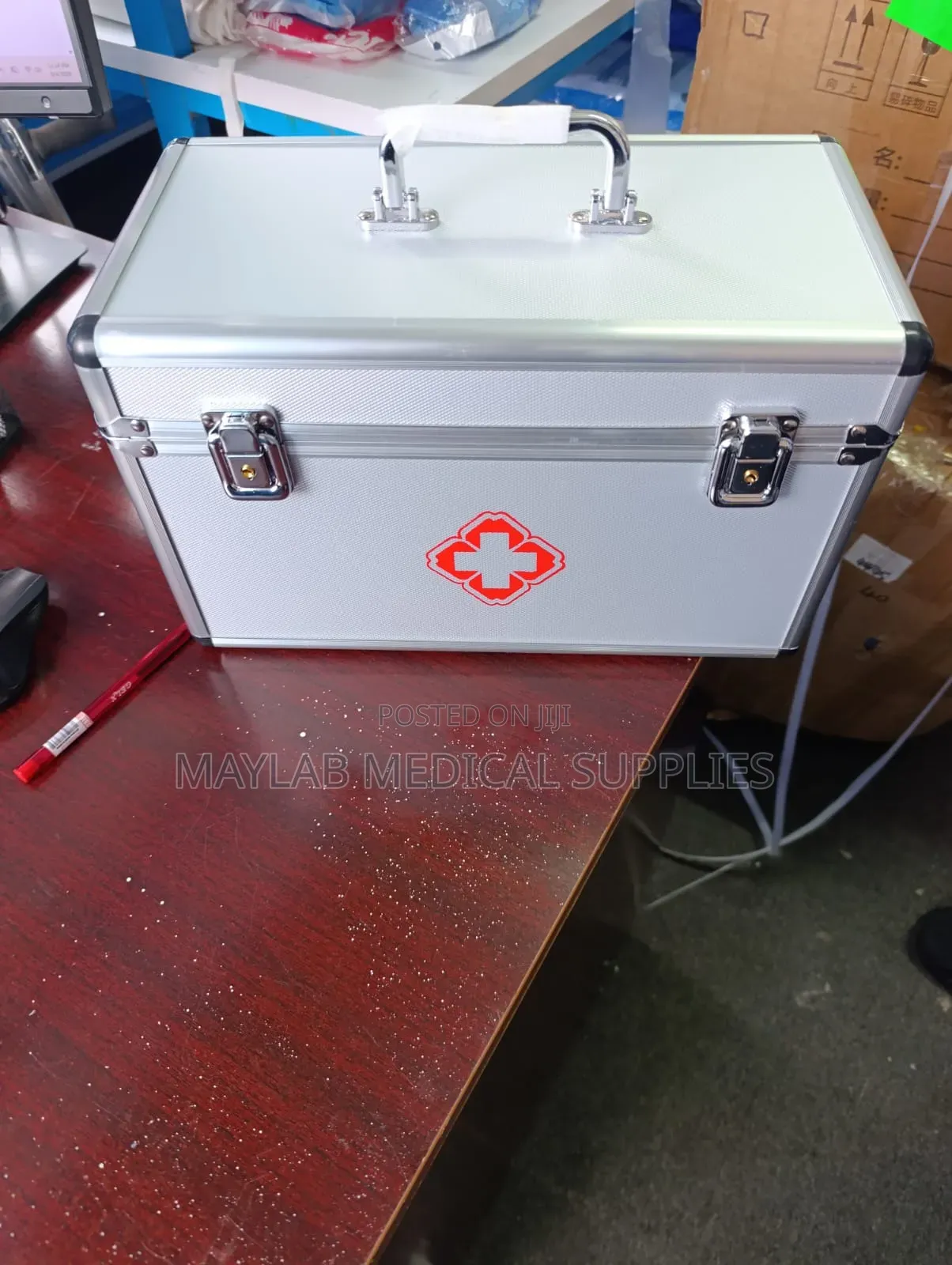 Empty Metallic First Aid Box |Portable Lockable Metal 1st Aid Storage