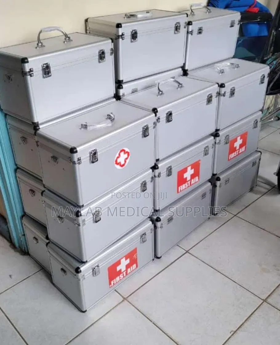Empty Metallic First Aid Box |Portable Lockable Metal 1st Aid Storage