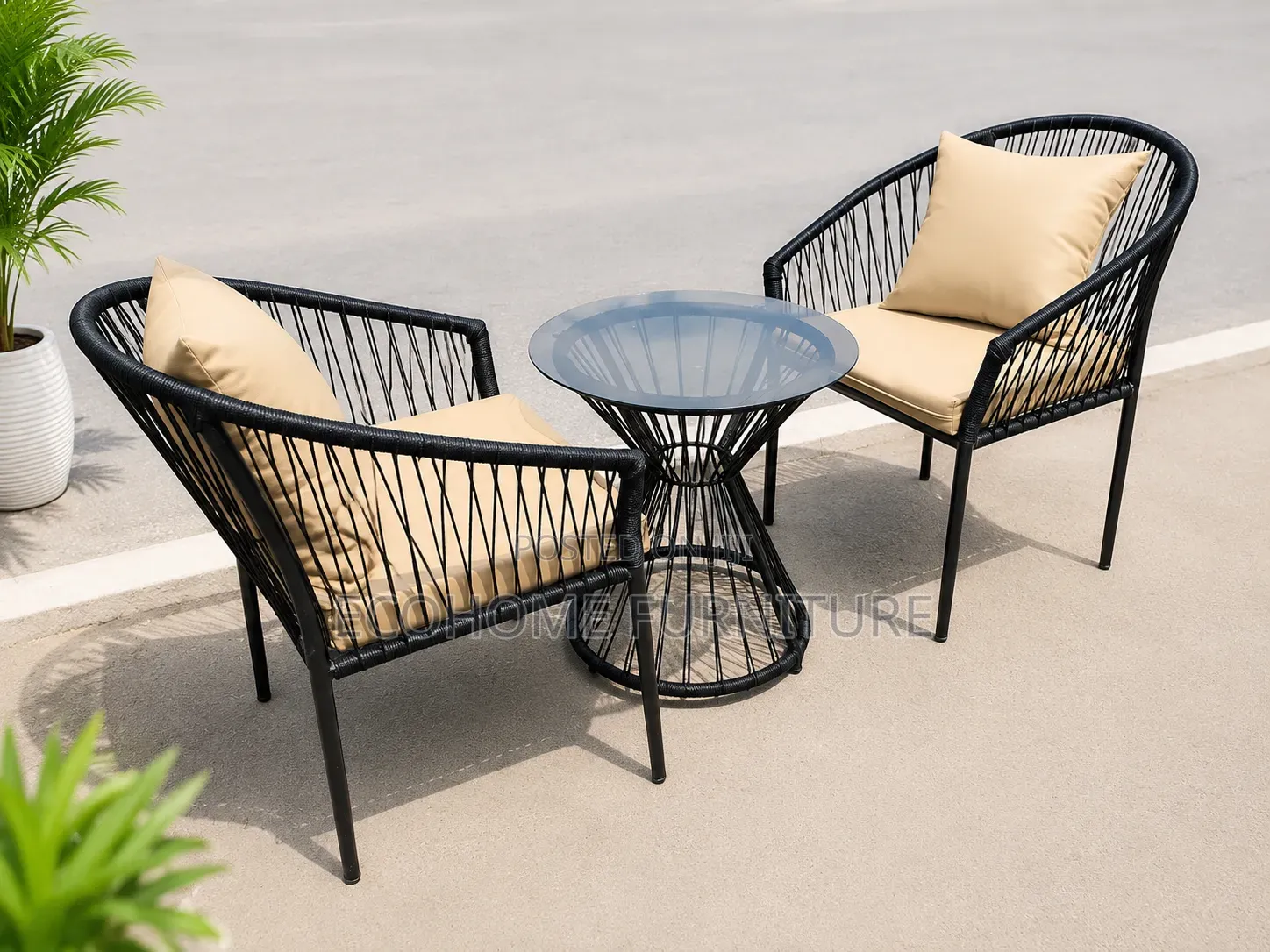 Modern Outdoor Bistro Set (2 Seater)