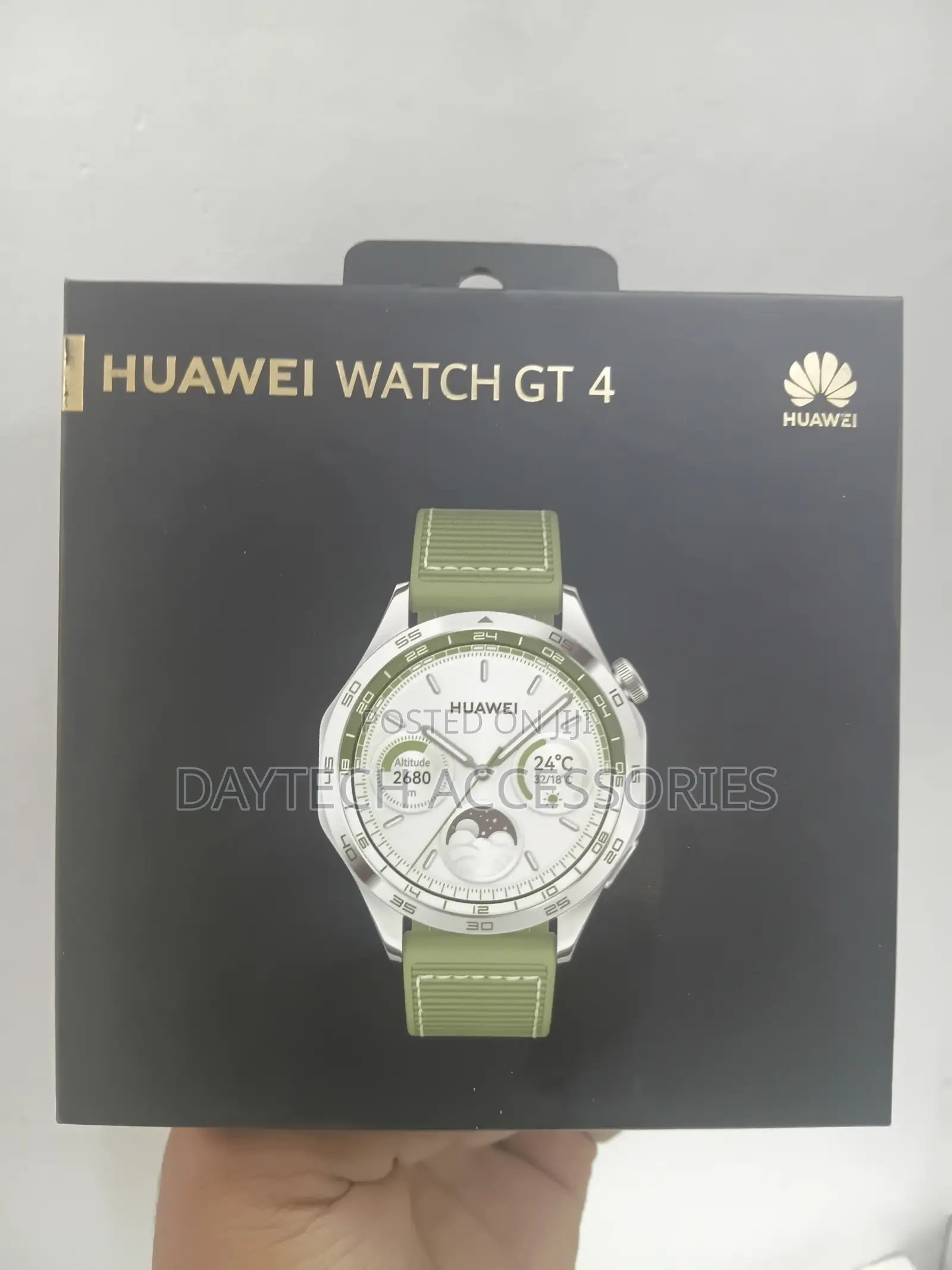 This Is a Huawei Watch GT 4 (46mm Version) in Green.