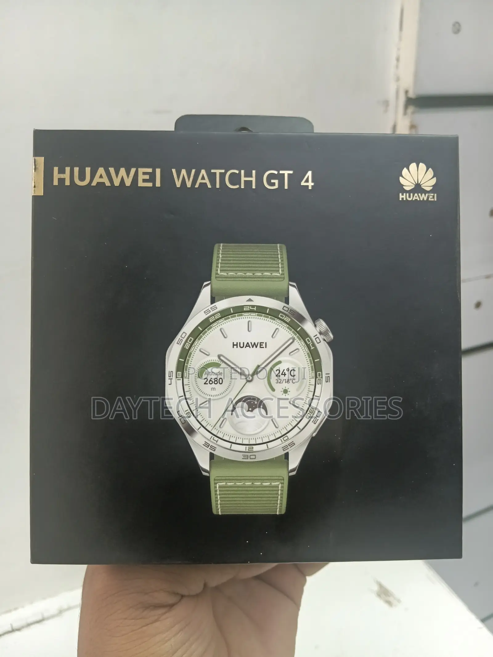 This Is a Huawei Watch GT 4 (46mm Version) in Green.