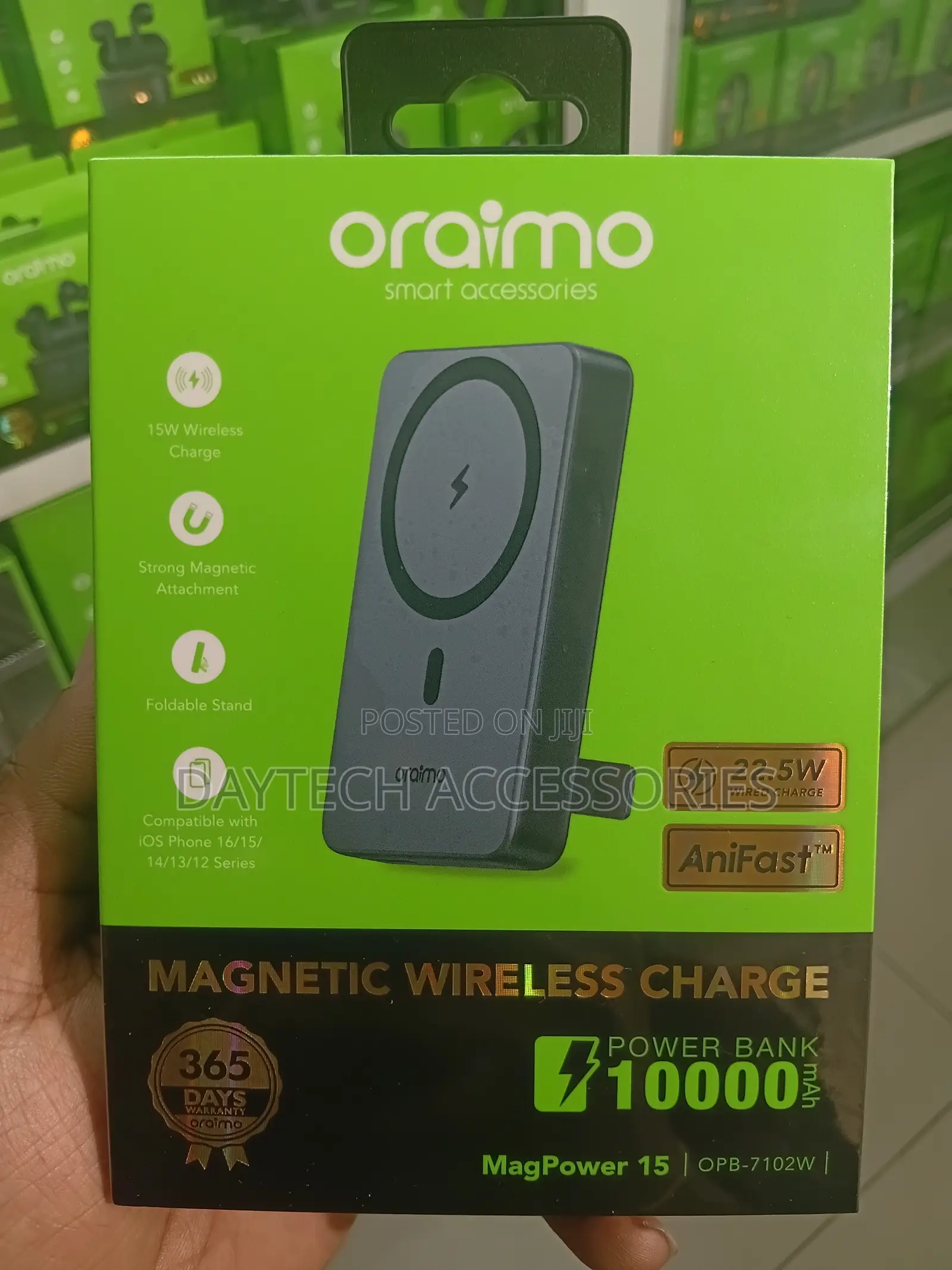 Oraimo MagPower 15 (OPB-7102W) 10,000mAh Magnetic Wireless Power Bank.