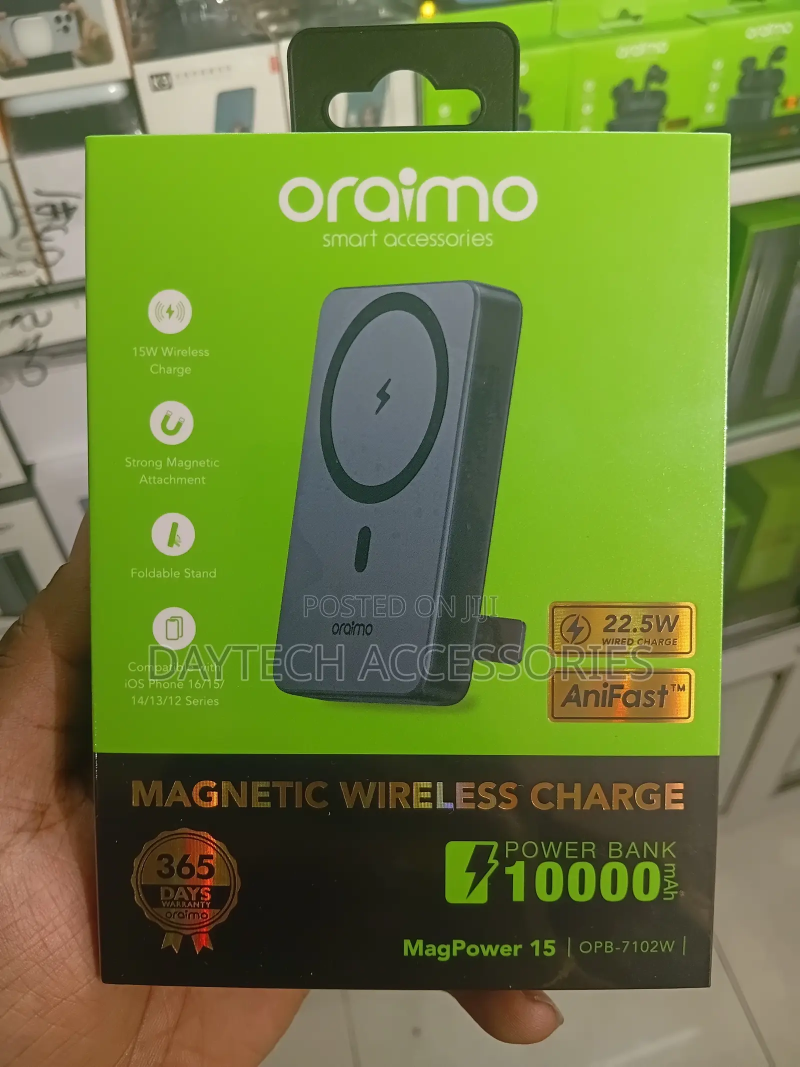 Oraimo MagPower 15 (OPB-7102W) 10,000mAh Magnetic Wireless Power Bank.
