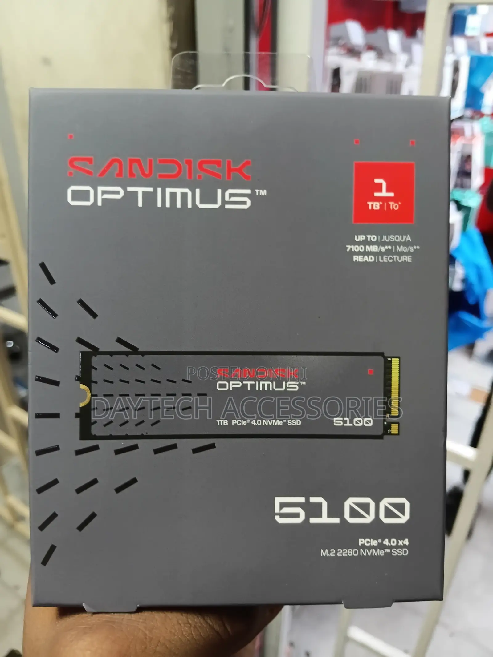 The 1TB SanDisk Optimus 5100 NVMe SSD Card.