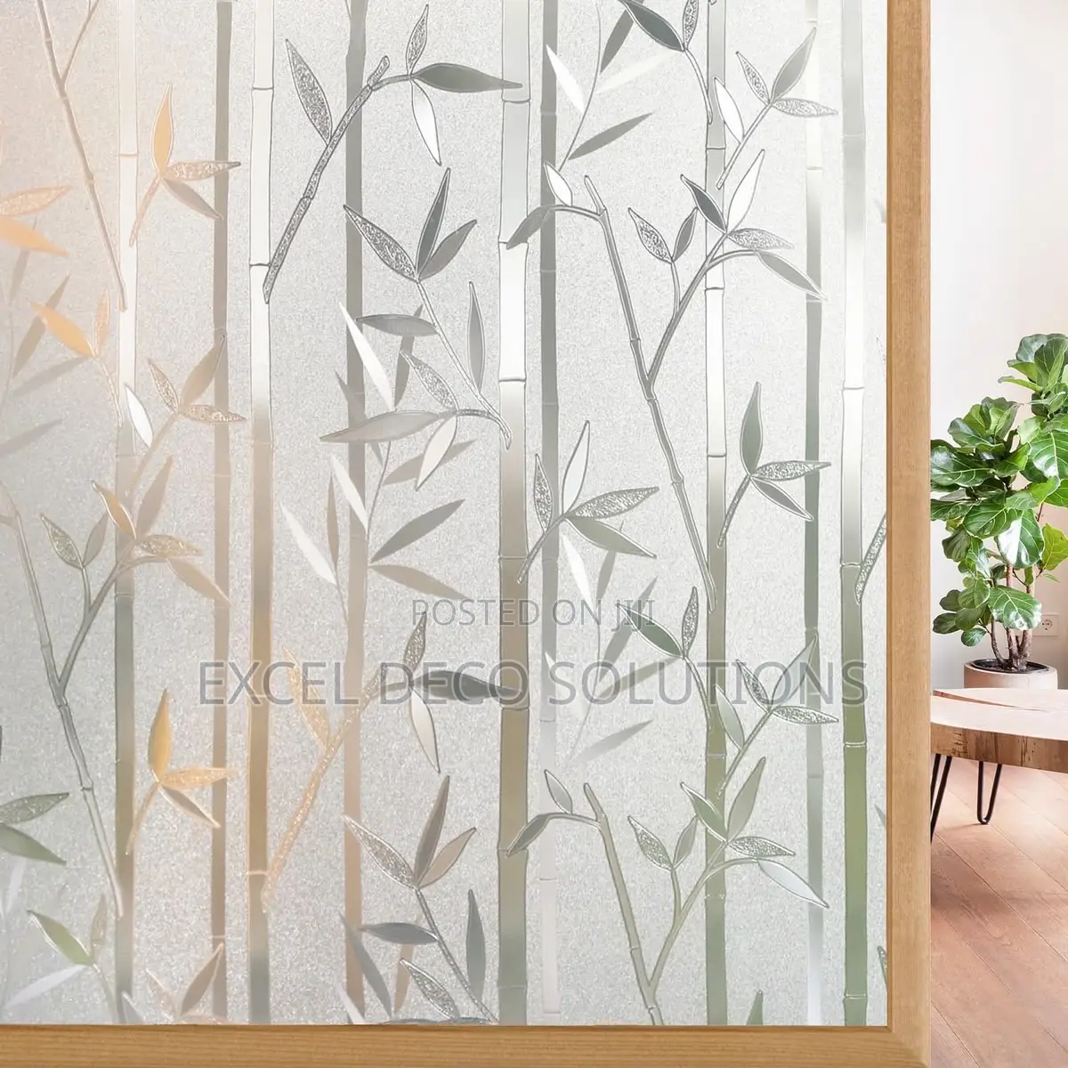 Privacy Window Sticker | Bamboo Frosted Glass Film