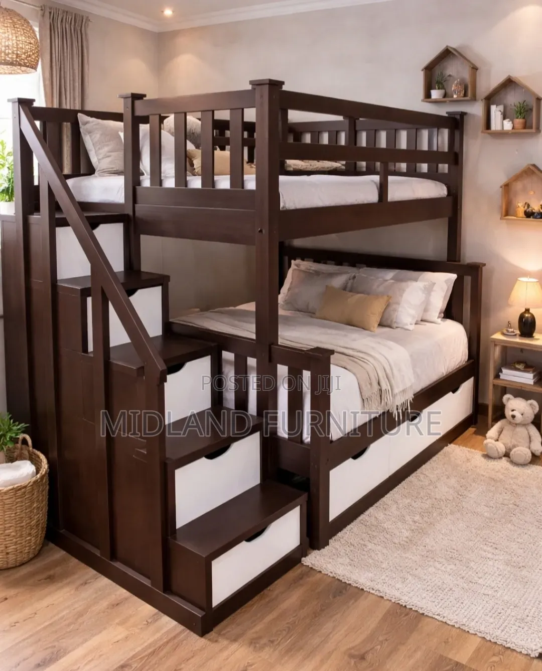 Modern Kids Double Decker Bed With Storage -Nairobi