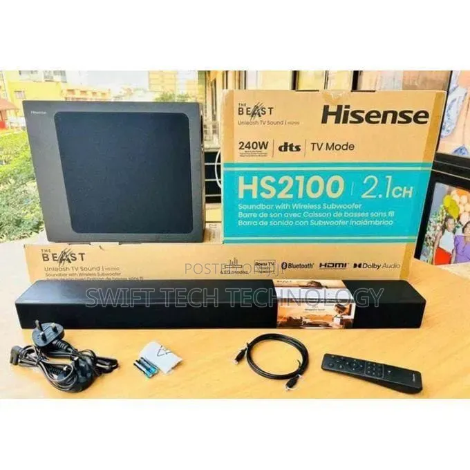 Hisense Soundbar 240 Watts 2.1 Channel HS2100 (2YRs WRTY