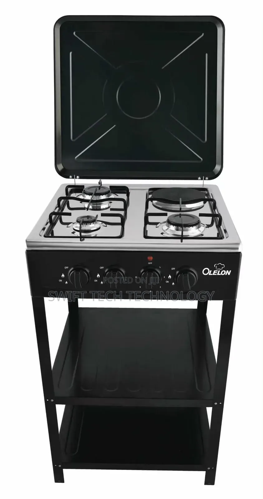 Oleleon Standing Cooker With Shelves 3+1