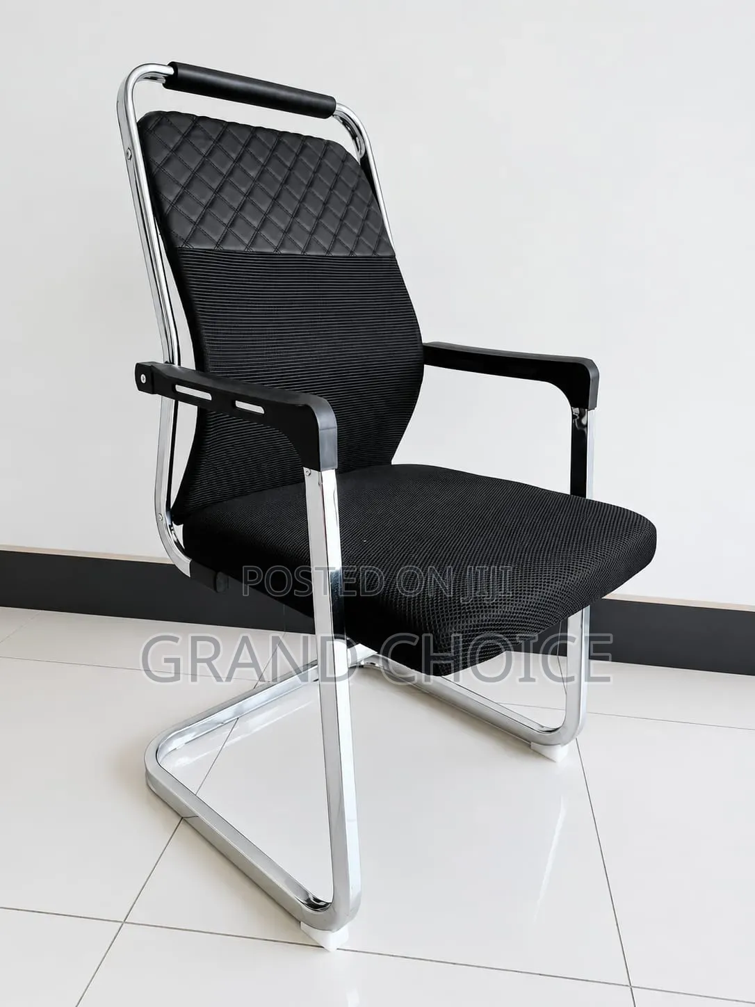 Executive Visitor Chair | Modern Office Guest Chair | Chrome Sled Base