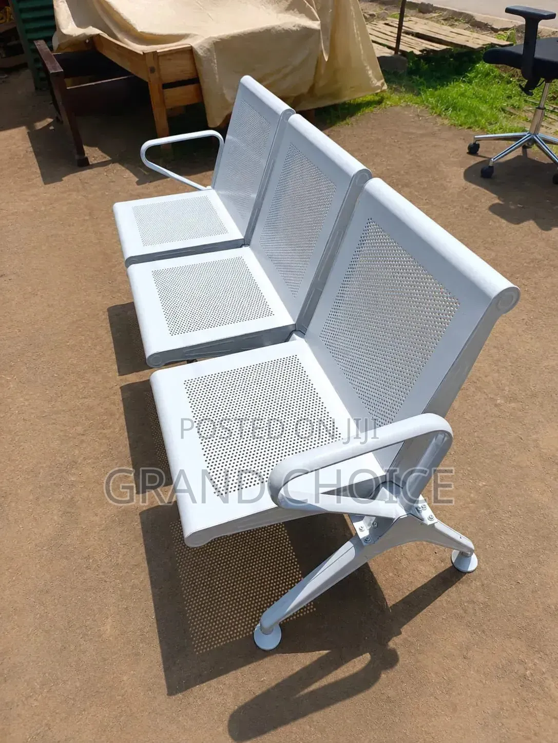 3 Seater Metal Waiting Bench | Modern Reception Chair Kenya