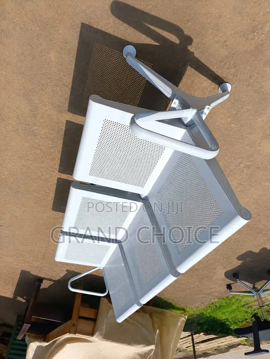 3 Seater Metal Waiting Bench | Modern Reception Chair Kenya