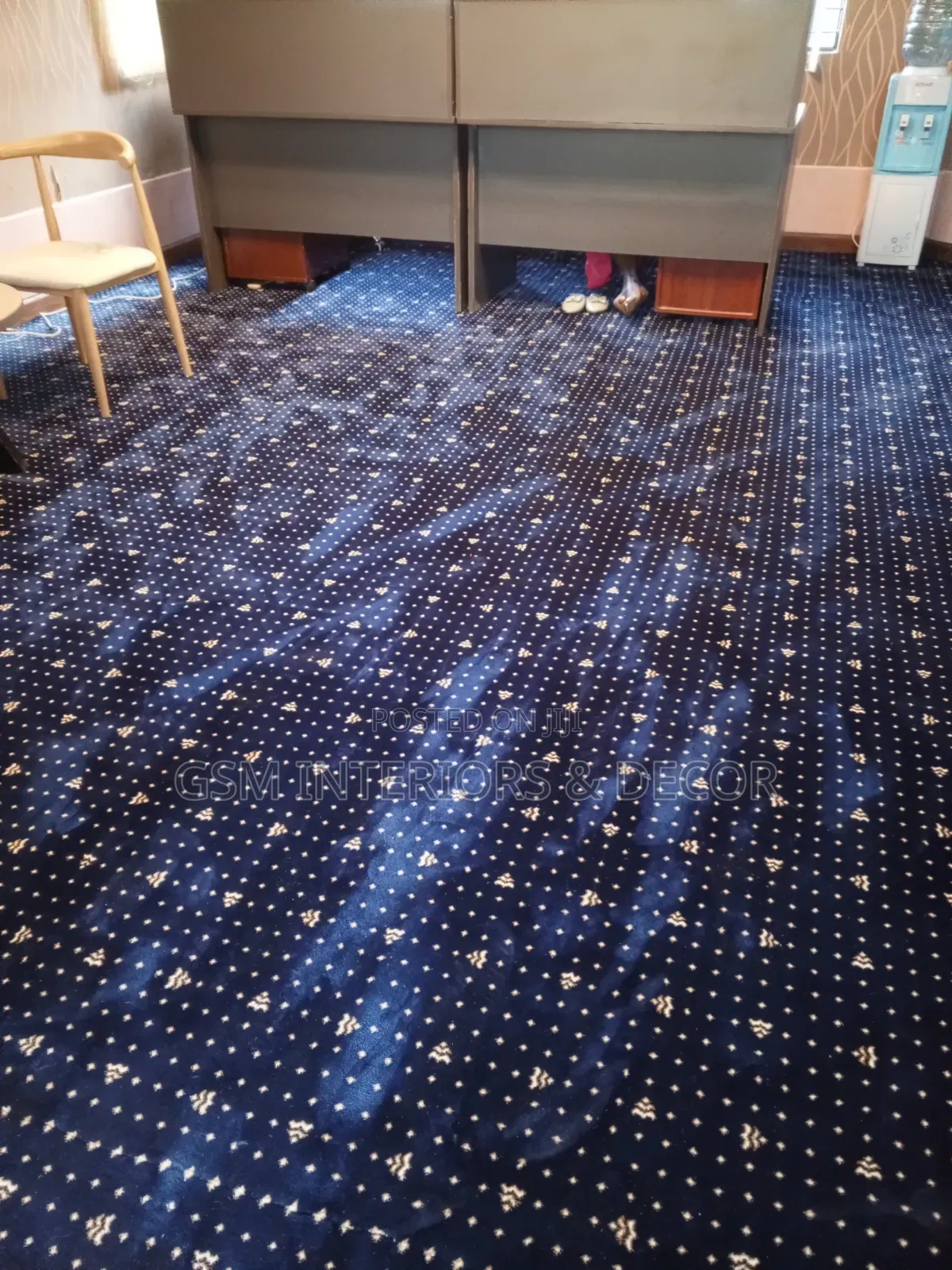 Blue Office Carpets in Executive Version Underlayed