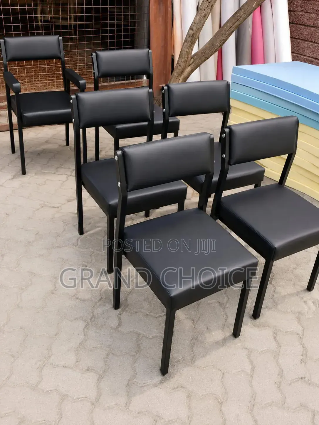Modern Black Visitor Chair | Office Reception Waiting Chair Kenya